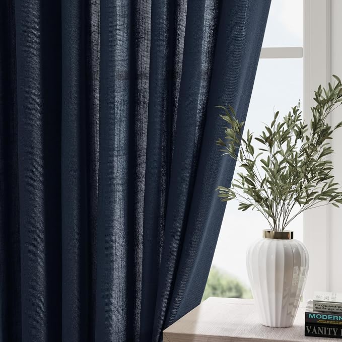 Navy Blue Curtains 84 inch Length - Image 5