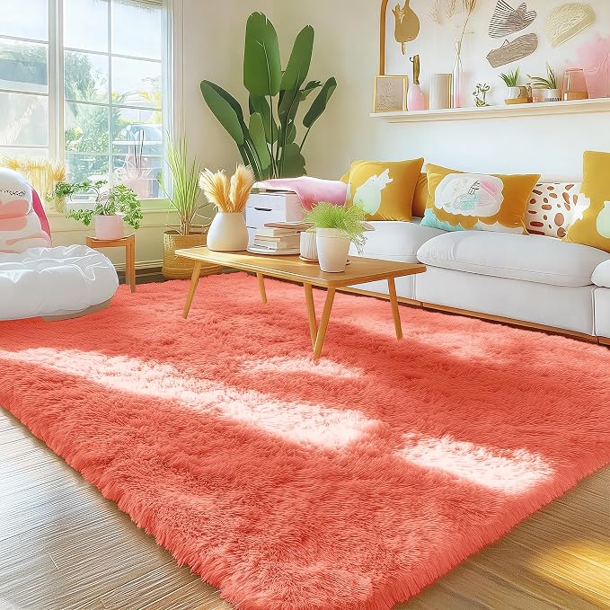 OLANLY Area Rugs for Living Room Bedroom, Machine Washable 4x5.9 ft Soft Fluffy - Image 3