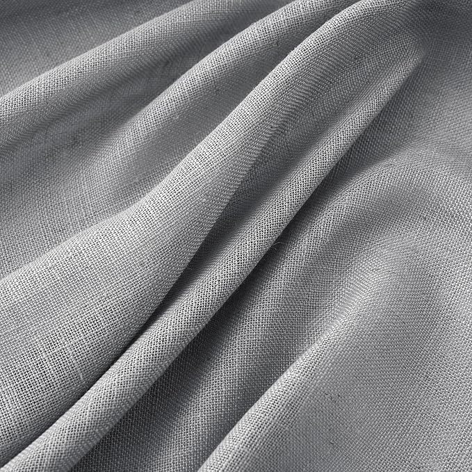 MIULEE Grey Linen Curtains 72 Inch Length - Image 4