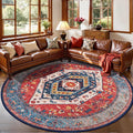 SERISSA Boho Round Area Rug, 6ft Washable Non-Slip Circle Rug, Ultra Soft by SERISSAHomeDecorCollection