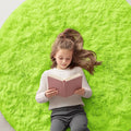 OLANLY Lime Green Round Rugs for Bedroom by OLANLY