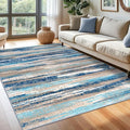 Lansny Modern Abstract 6x9 Machine Washable Living Room Rug Non-Slip Soft by lansny