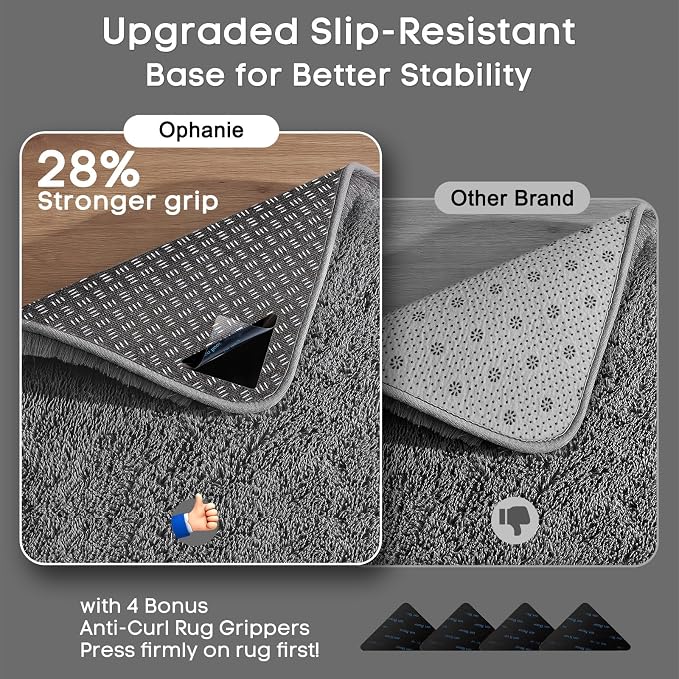 Ophanie 2x8 Runner Rug for Hallway, Upgrade Non-Slip Fluffy Soft Bedside Rugs - Image 4