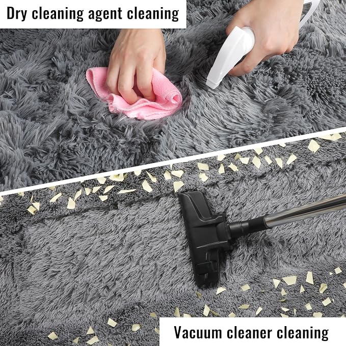 Plush Washable Area Rugs for Living Room 5x7 Grey, Soft Shaggy Rugs Carpets | - Image 6