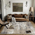 PureCozy 5x7 Abstract Area Rug Brown Washable Non Slip Living Room Carpet by PureCozy