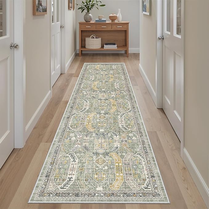 Madane Runner Rug 2x8, Washable Hallway Runner Rugs, Non-Slip Low-Pile Soft - Image 2