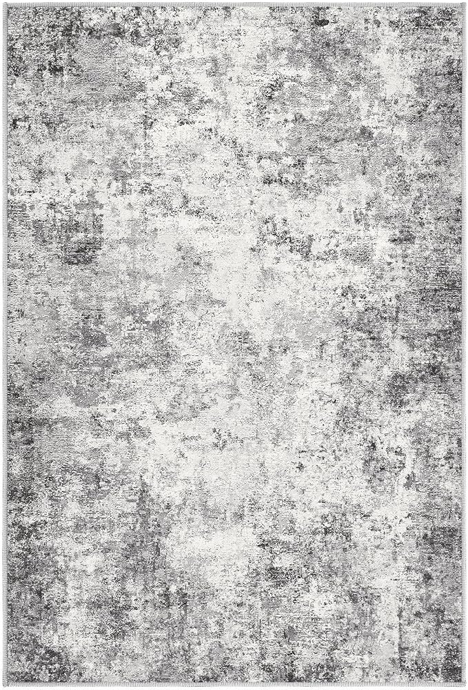 2x3 Entryway Area Rug: Washable Neutral Modern Abstract Small Rug - Image 7