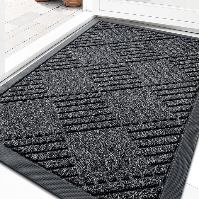 OLANLY Front Door Mat Outside Entrance 29.5x17, Heavy Duty Sturdy Natural by OLANLY