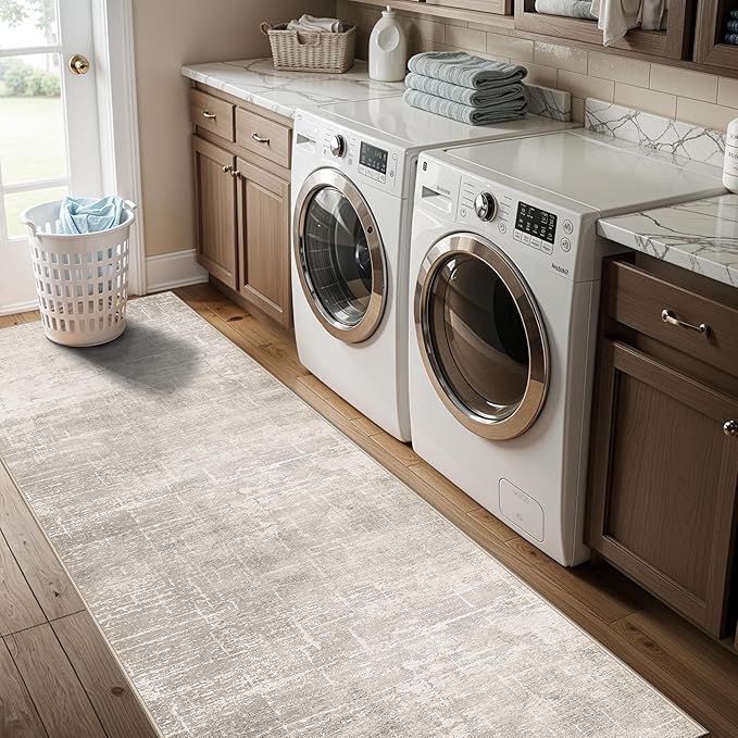 Hallway 2x8 Washable Runner Rug: Abstract Stain Resistant Entryway Kitchen Area - Image 5