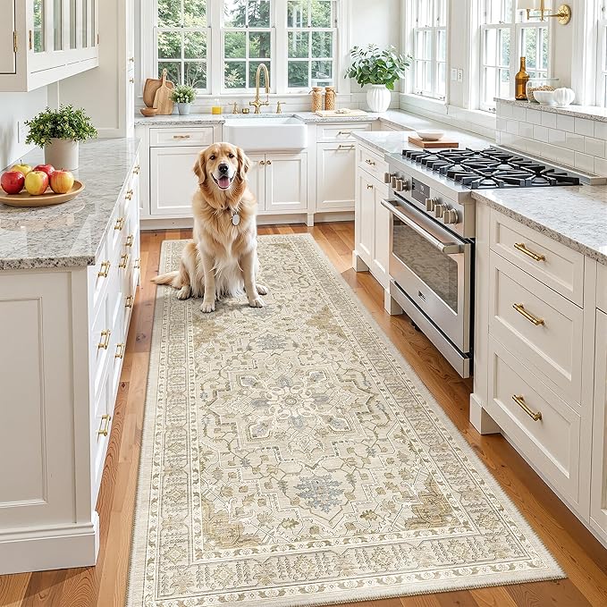 Madane Hallway Runner 3x8, Kitchen Rugs Washable Entryway Rug 8ft Vintage by Madane