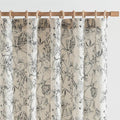 jinchan Floral Curtains 90 Inch Length Black Flower Linen Farmhouse Curtain by JINCHAN