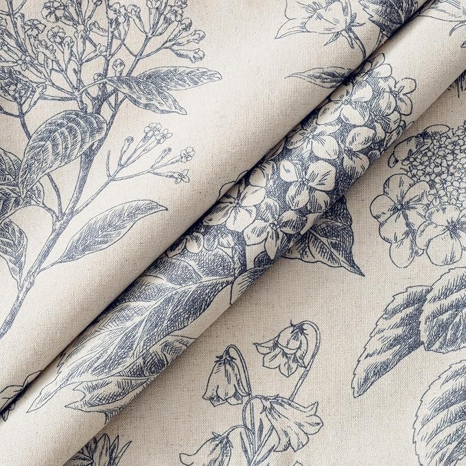 Set of 2 Lumbar Floral Pillow Covers 12x20 Inch Light Blue | Decorative Neutral - Image 2