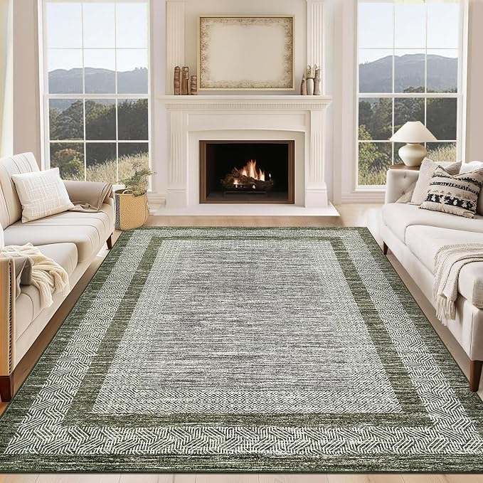 GarveeHome Modern Geometric Area Rug 4x6 Distressed Bordered Washable Non Slip - Image 2