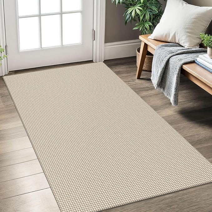 KOZYFLY Rugs for Entryway 3x5 ft Washable Area Rug Non Slip Rubber Backed Entry by KOZYFLY