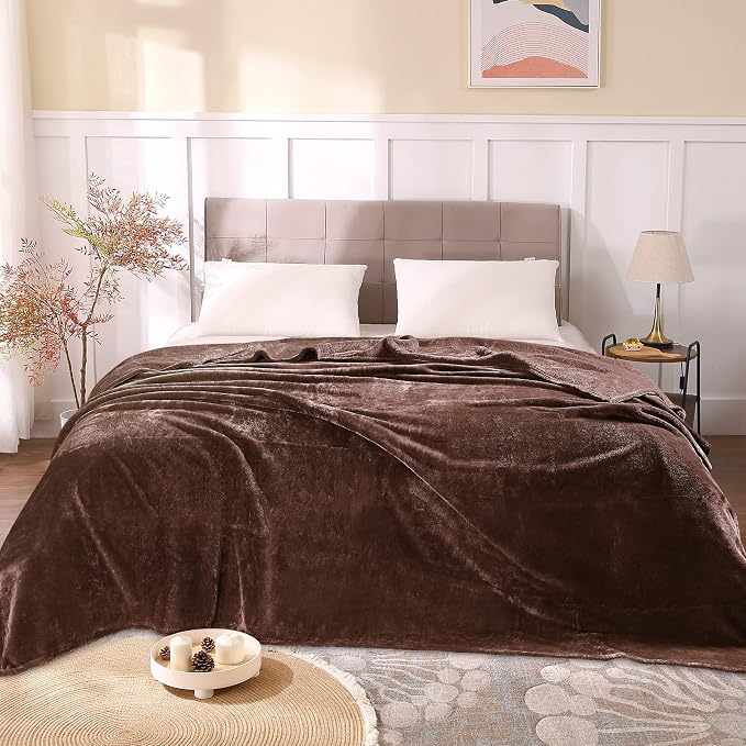BEDELITE Fleece Blankets Queen Size Brown Throw Blankets - Image 2