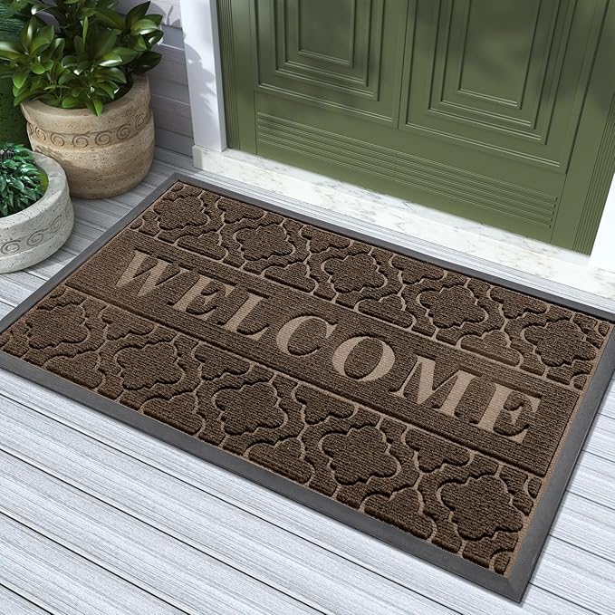 Yimobra Welcome Mat Outdoor Indoor, All-Season Waterproof Front Door Mat by Yimobra