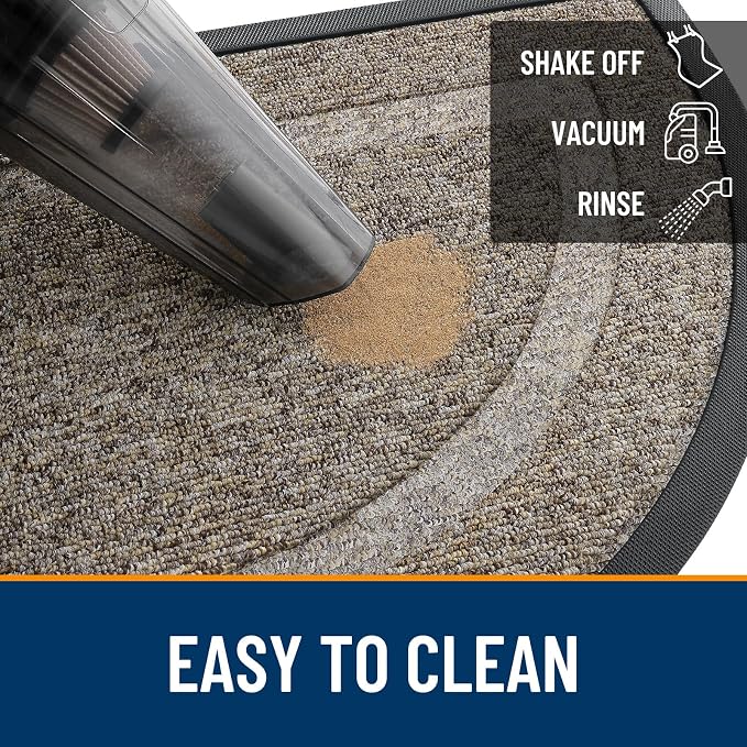OLANLY Half Circle Front Door Mat Outside 29.5x17 All-Season Rubber Doormat | - Image 6