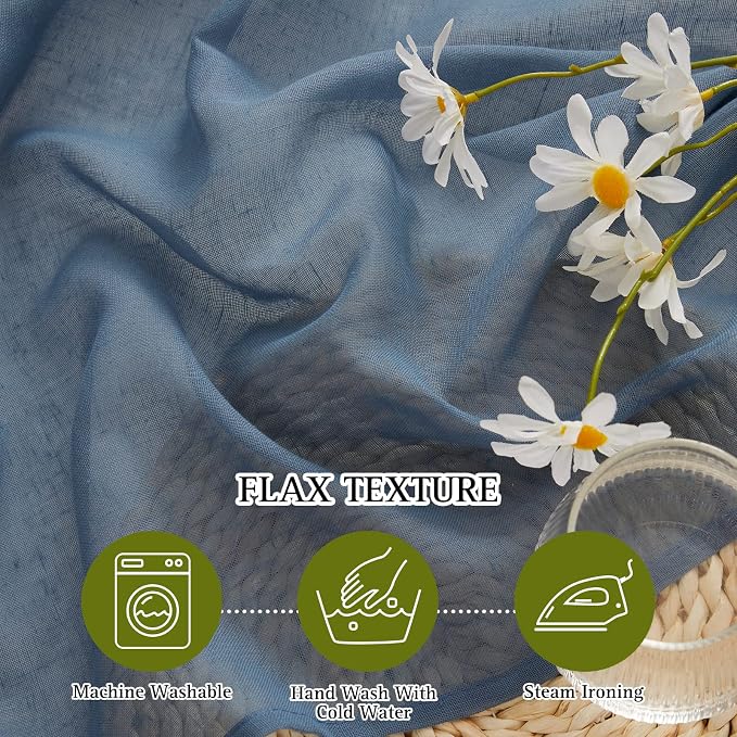 NICETOWN Flax Linen Sheer Curtains - Image 4