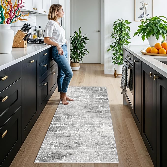 Washable Abstract 2x6 Kitchen Rug: Non-Slip Sink Stove Floor Mat - Image 4