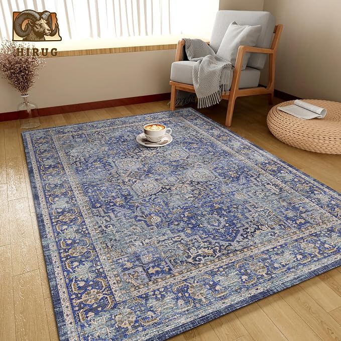 Washable Area Rug 9' x 12' Vintage Traditional Persian Mat - Image 4