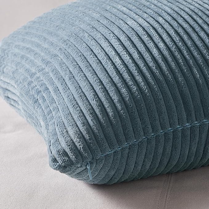 Topfinel Decorative Throw Pillow Covers Dusty Blue Navy Series 18x18 Inch Set - Image 3