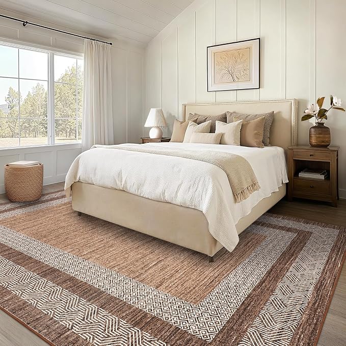 GarveeHome Small Bedroom Area Rug 3x5 Bordered Area Rug - Image 2
