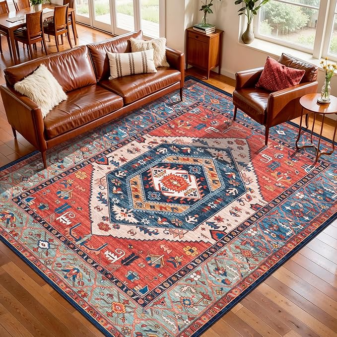 SERISSA 5x8 Area Rugs for Living Room, Large Washable Non-Slip Boho Rug - Image 7