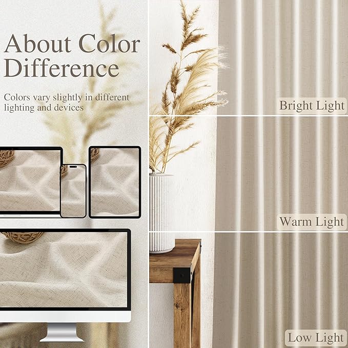 Boho Linen Curtains 80 Inch Length - Image 3