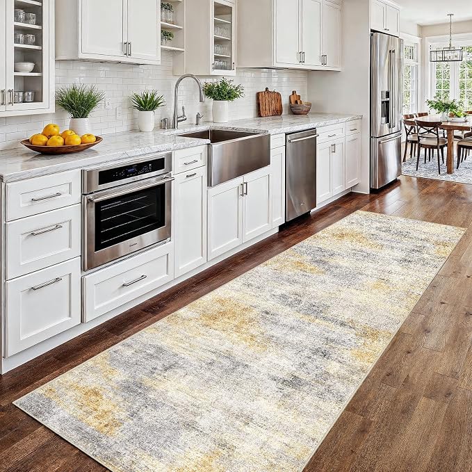 2x8 Washable Kitchen Runner Rug: Modern Abstract Runners by Ksrau