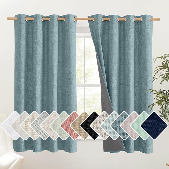 NICETOWN 100% Absolutely Blackout Linen Curtains by NICETOWN
