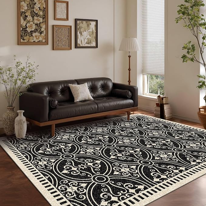 Latte&Fog 5x7 Area Rugs for Living Room Bedroom, Vintage Washable Rug, Boho Non - Image 6