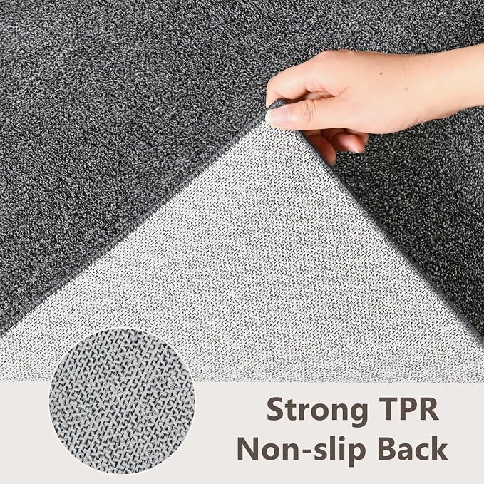 2x10 Black/White Runner Rug Washable Non-Slip - Image 6
