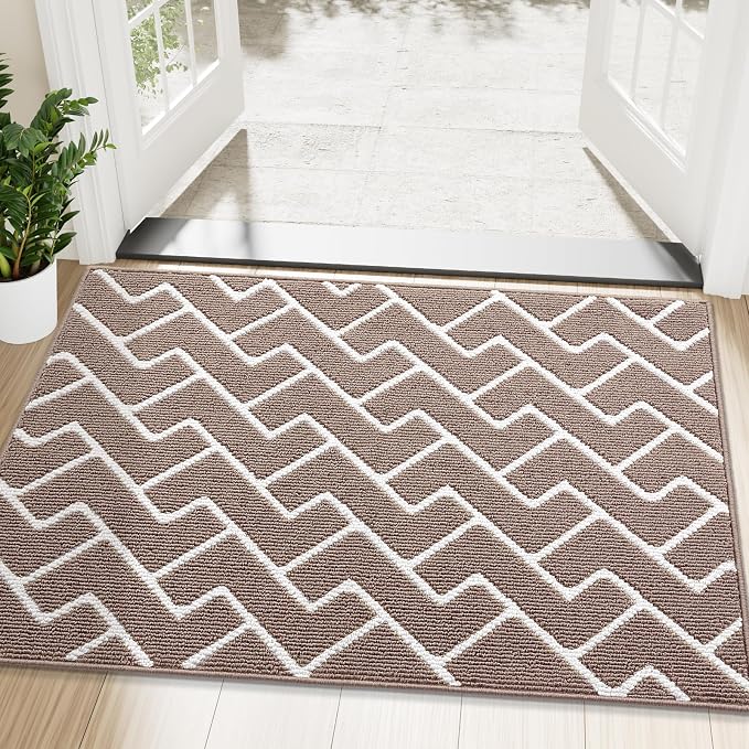 OLANLY Front Door Mat, Non-Slip Rubber Backing, Dirt Resistant and Absorbent by OLANLY