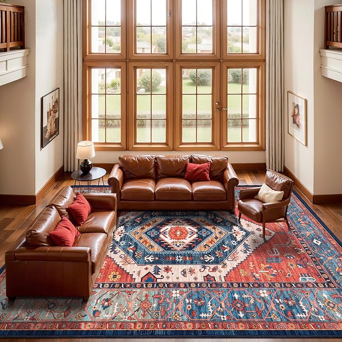 SERISSA 10x12 Area Rugs for Living Room, Large Washable Non-Slip Boho Rug - Image 2
