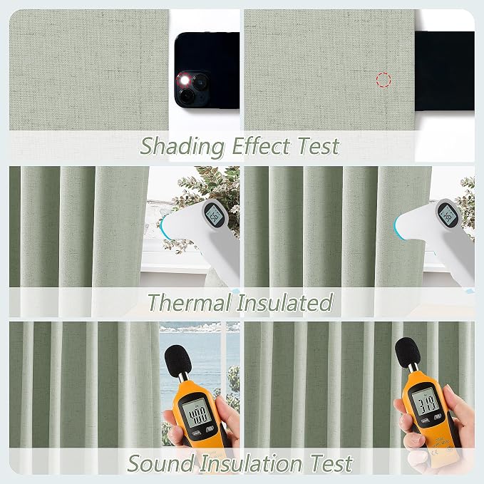 Guken 100% Blackout Curtains 120 Inch Length 2 Panels Set - Image 5