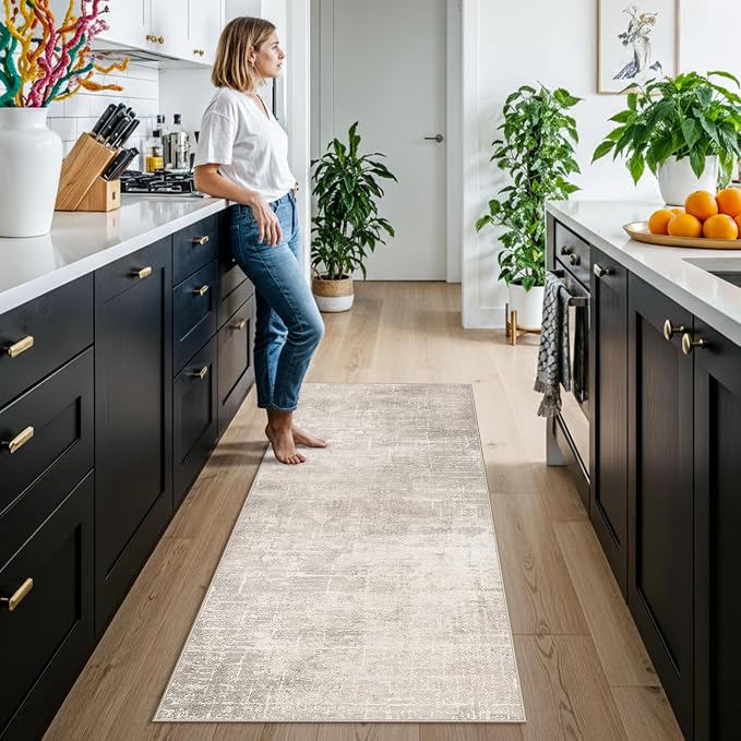 Washable 2x6 Thin Runner Rug: Abstract Soft Entryway Doormat Water-Resistan - Image 4