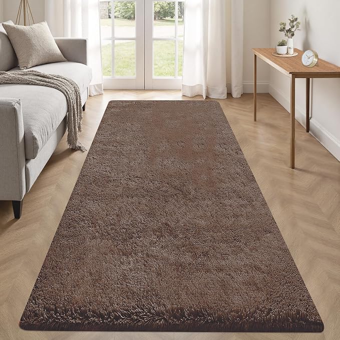 2x6 Runner Rug for Bedroom: Fluffy Shag Soft Washable Rugs Small Fuzzy Plush by VECARF