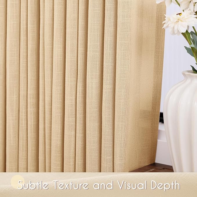 Tan Linen Curtains 72 inches Long - Image 4