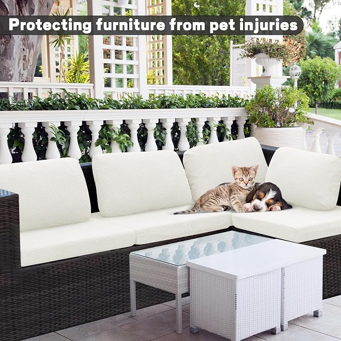 8Pcs Outdoor Cushion Covers, Patio Cushion Covers, Stretch Elastic Slipcovers - Image 3