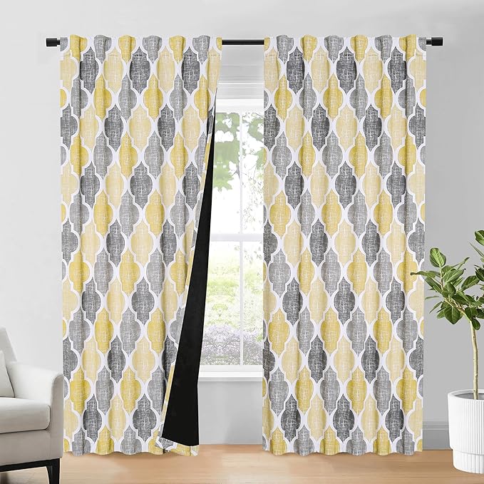 Beauoop 100% Blackout Curtains 84 Inches Long 2 Panels by Beauoop
