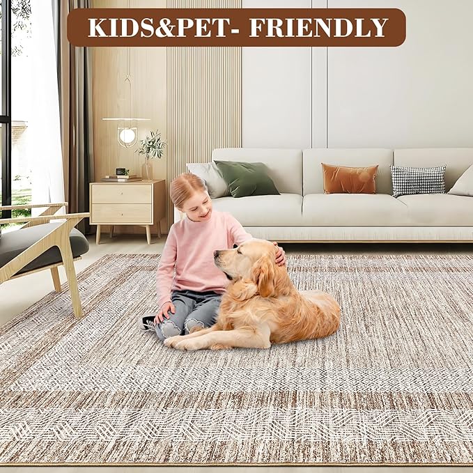 Washable 2.5x10 Kitchen Runner Rug, Easy Clean Geometri Rugs - Image 7