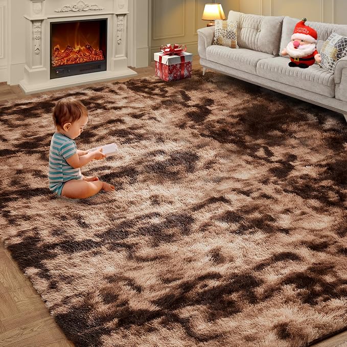 Large Shag Rugs 9X12, Plush Fuzzy Area Rugs by KNZE