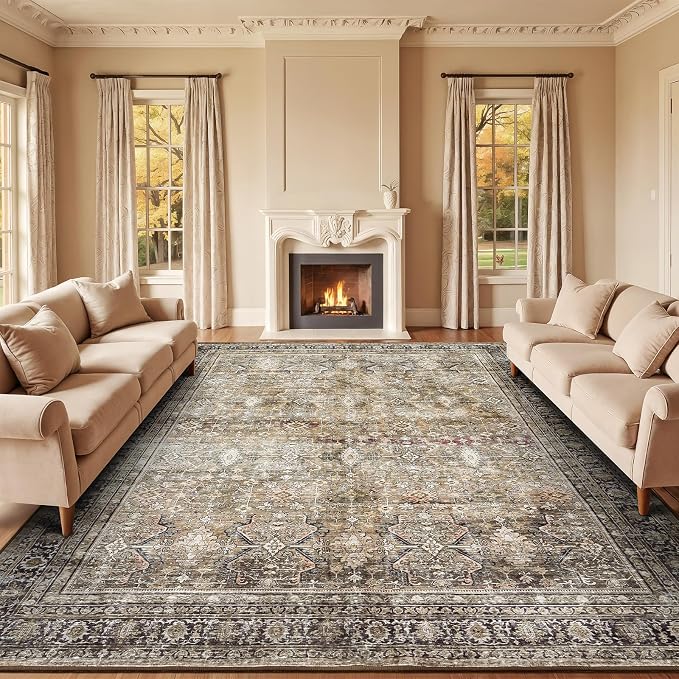 Lofus 8x10 Area Rug for Living Room, Soft Neutral Carpets for Bedroom Dining by Lofus