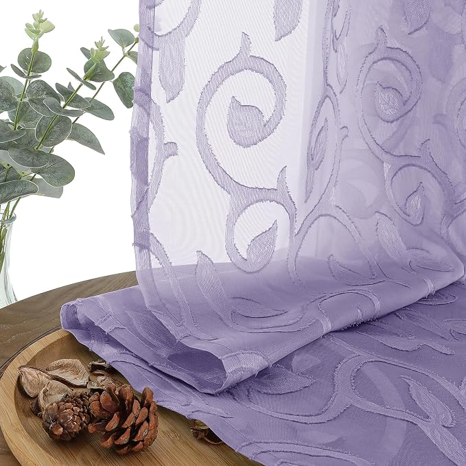 OWENIE Furman Extra Long Sheer Curtains 96 inches Long - Image 6