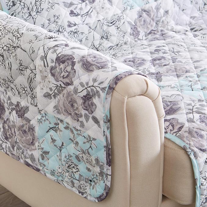 Great Bay Home Reversible Floral Patchwork Recliner Furniture Protector - Image 6