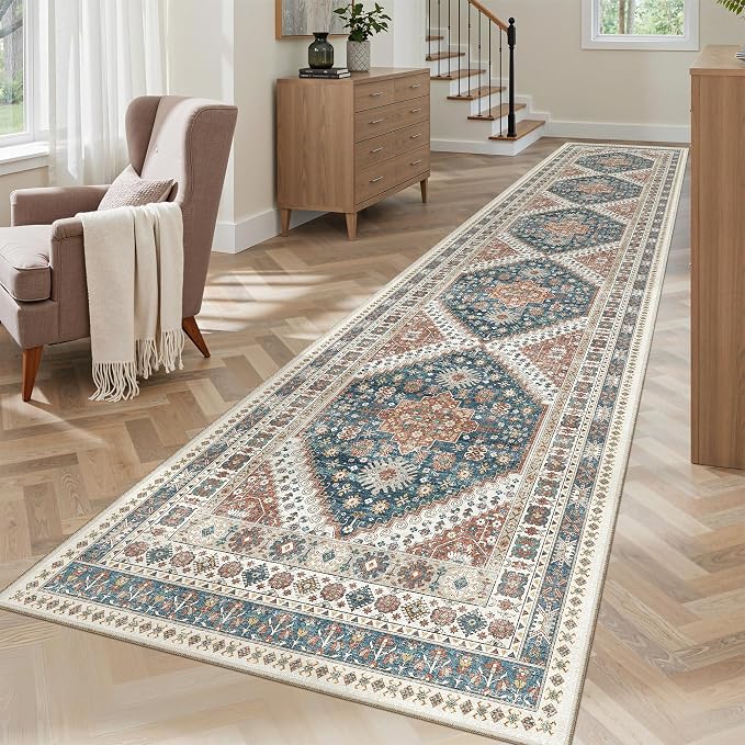 Madane Hallway Runner Rug 2'6''x12' Kitchen Runner, Non Slip Vintage Runners - Image 2