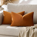 GIGIZAZA 12x20 Dark Burnt Orange Pillow Covers Velvet Lumbar Pillow Decorative by GIGIZAZAFocusingonhomedecoration
