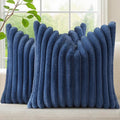 decorUhome Cozy Faux Fur Throw Pillow Covers 26x26 Set of 2 Decorative Soft by decorUhome