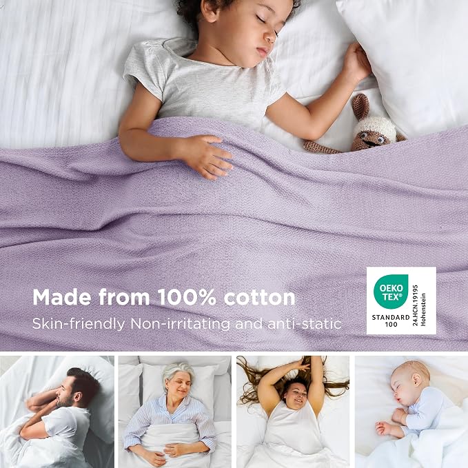 Bedsure GentleSoft 100% Cotton Large Throw Blanket - Image 2