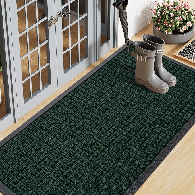 Smiry Front Door Mat Outside Entrance, Heavy Duty Natural Rubber Doormat by Smiry